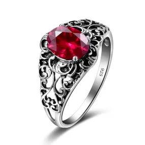 3Ct Ruby Crystal Butterfly Classic Luxury Solid 925 Sterling Silver