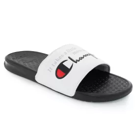 Champion White & Black Super Slides