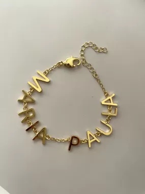 Custom gold letters bracelet