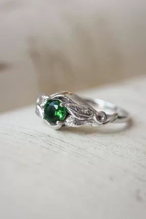 Lab emerald engagement ring / Azalea